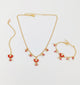 Kids Lotus Meenakari Necklace, Bracelet & Maang Teeka Set