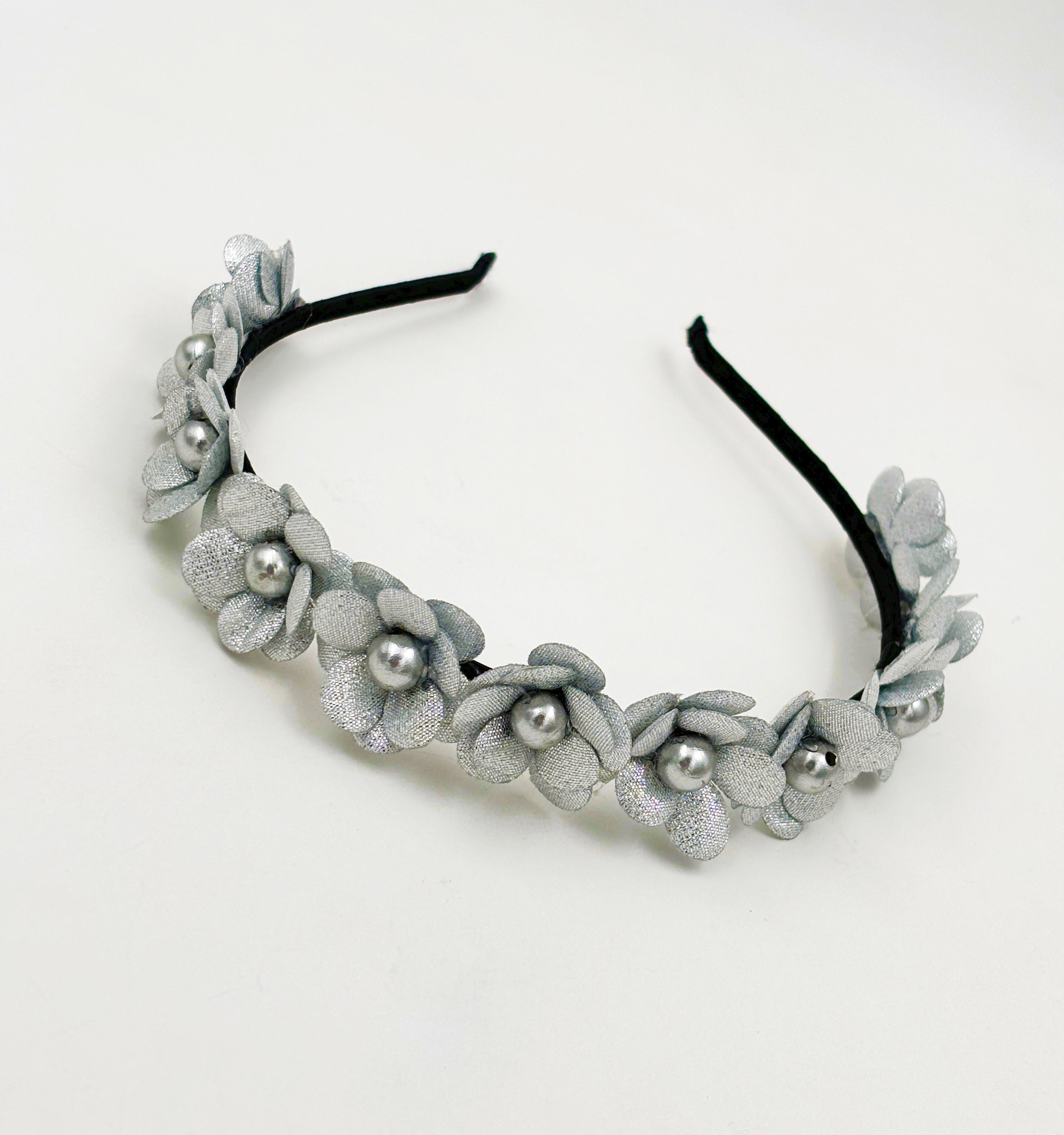Image of Glam Flower Tiara Headband - Silver