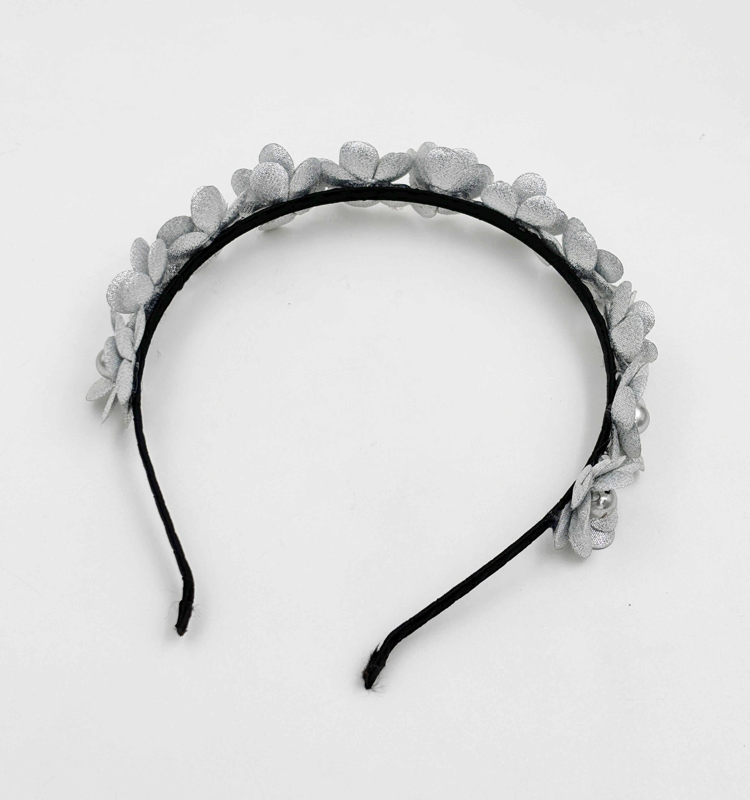 Image of Glam Flower Tiara Headband - Silver