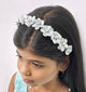 Kids Glam Flower Tiara Headband - Silver