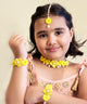 Kids Sadabahar Floral Set of Necklace, 2 Bracelets & Maang Teeka