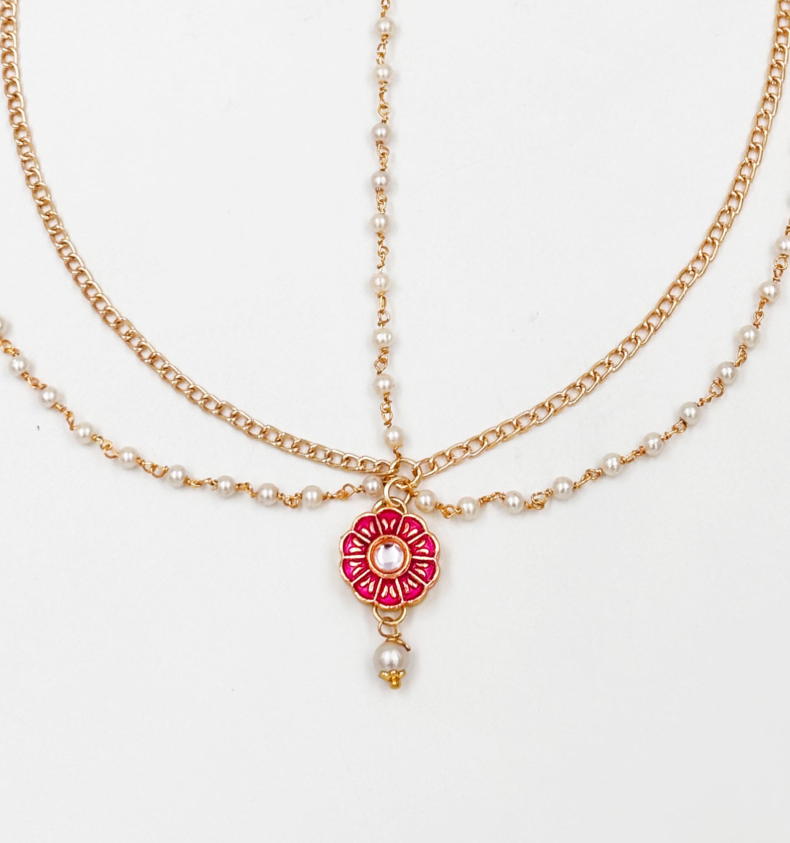 Image of Flower Meenakari Head Chain