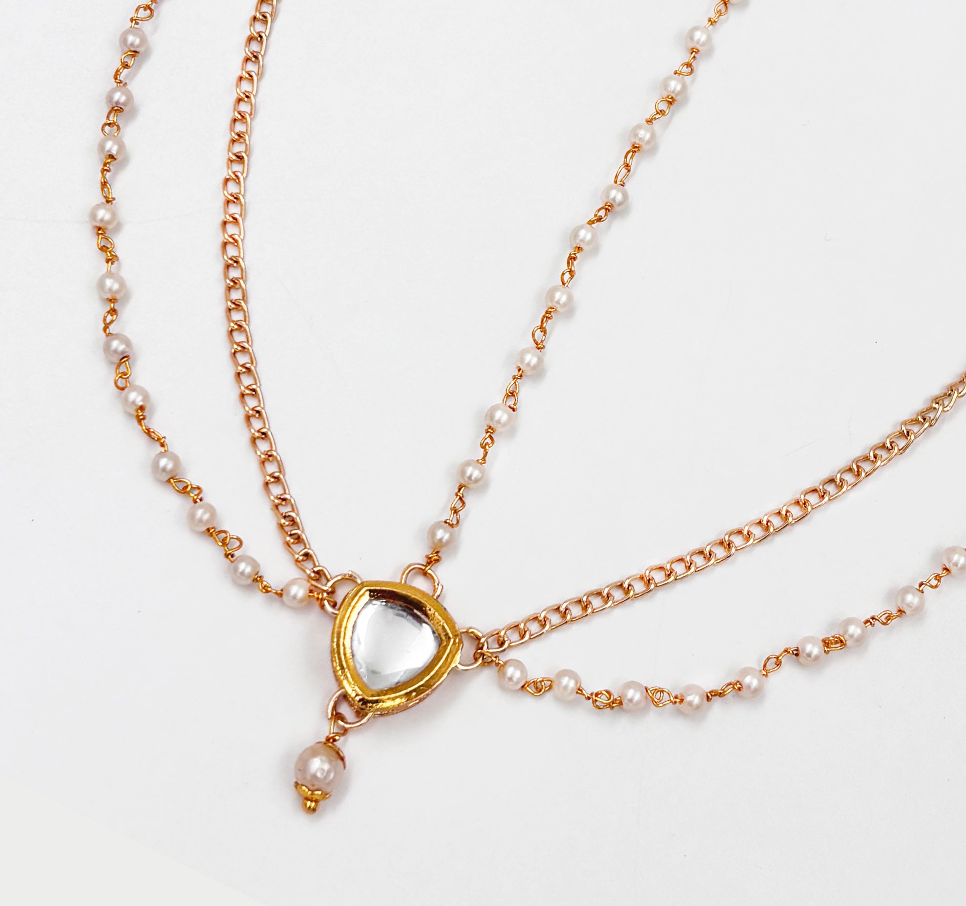 Image of Kundan and Pearl Headchain