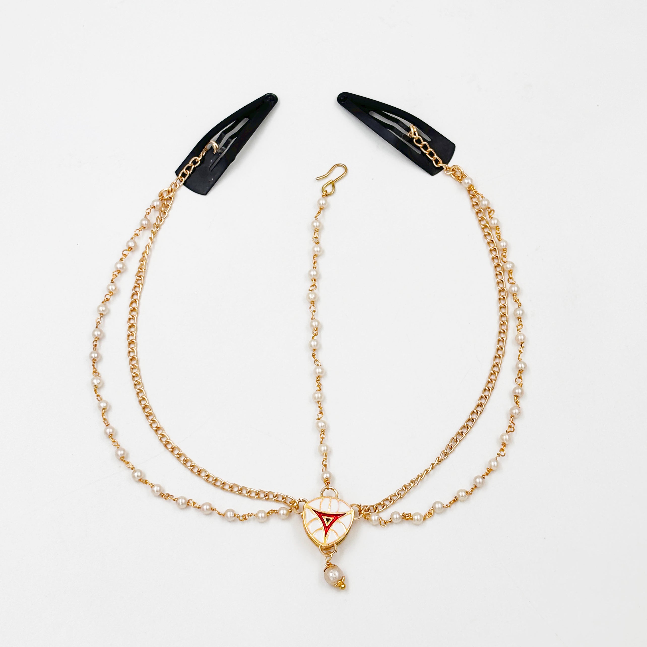 Kundan and Pearl Headchain