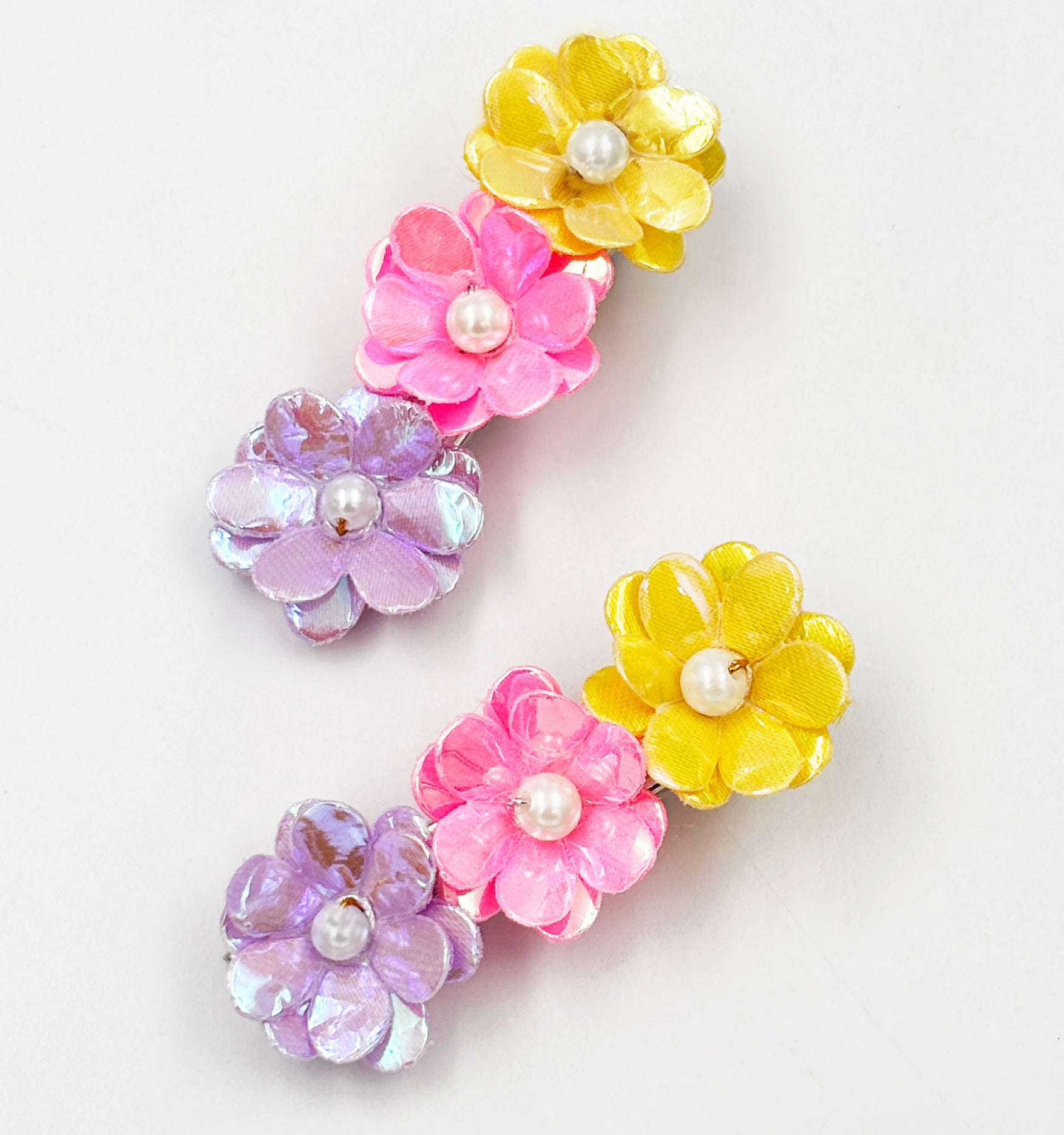 Glam Floral Hair Clips - MultiColor