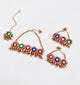 Kids Gota Mirror & Ghungroo Detailed Choker, Maang Teeka & 2 Bracelets Set