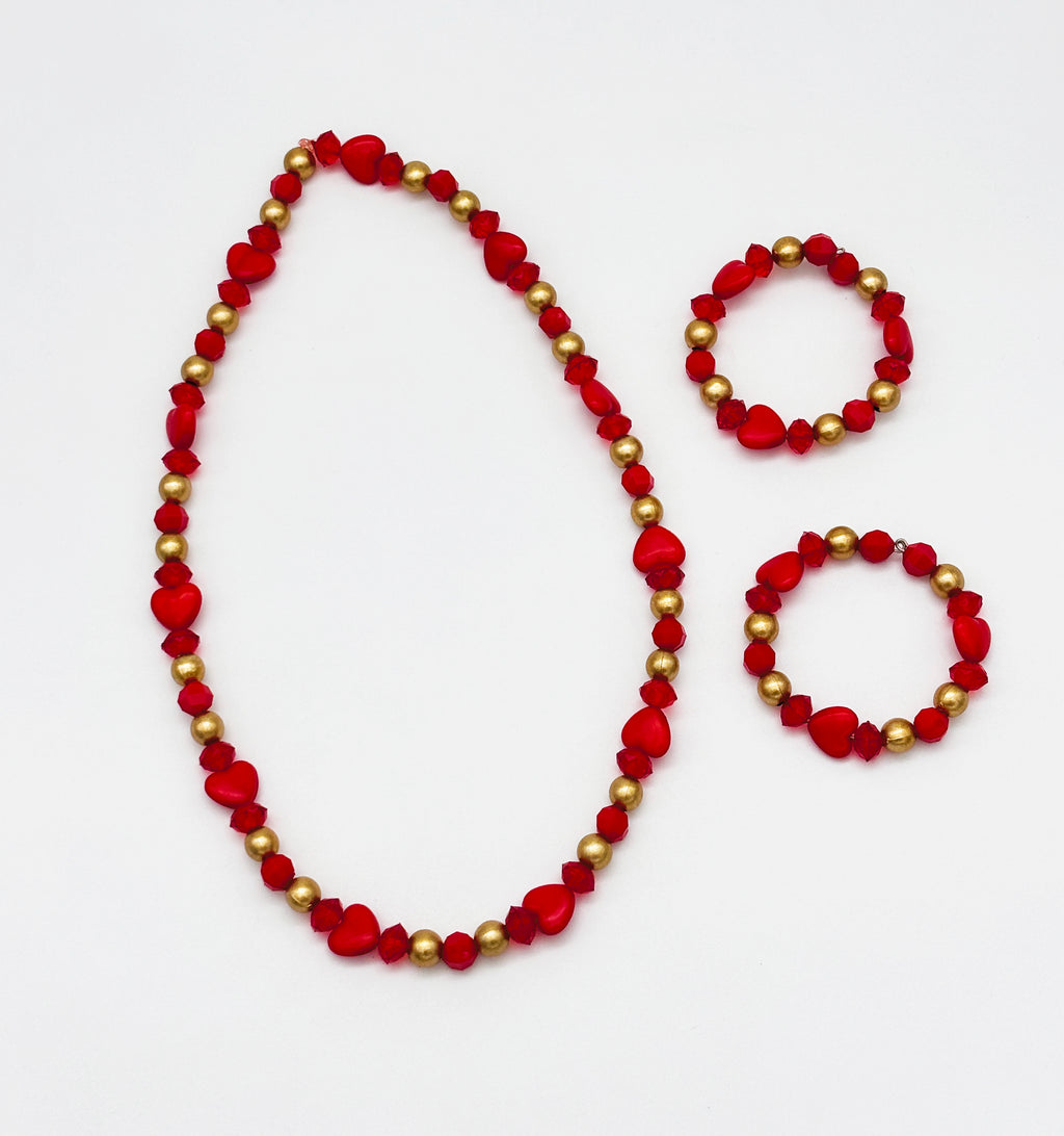 Beaded Necklace & 2 Bracelets Set