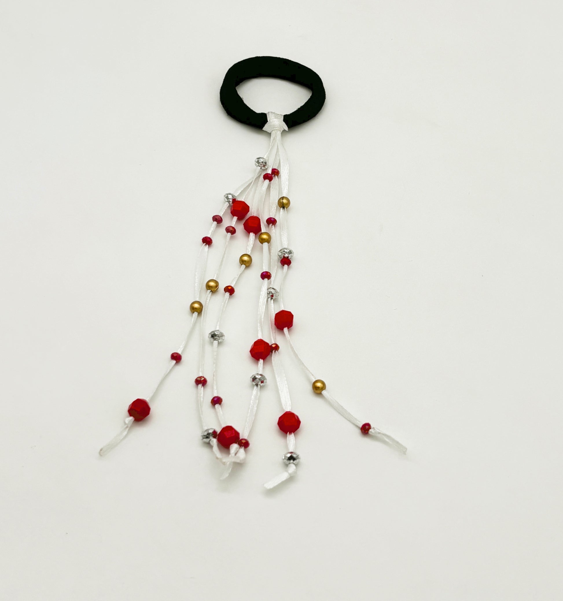 Beaded Dangling Ribbons Rubberband