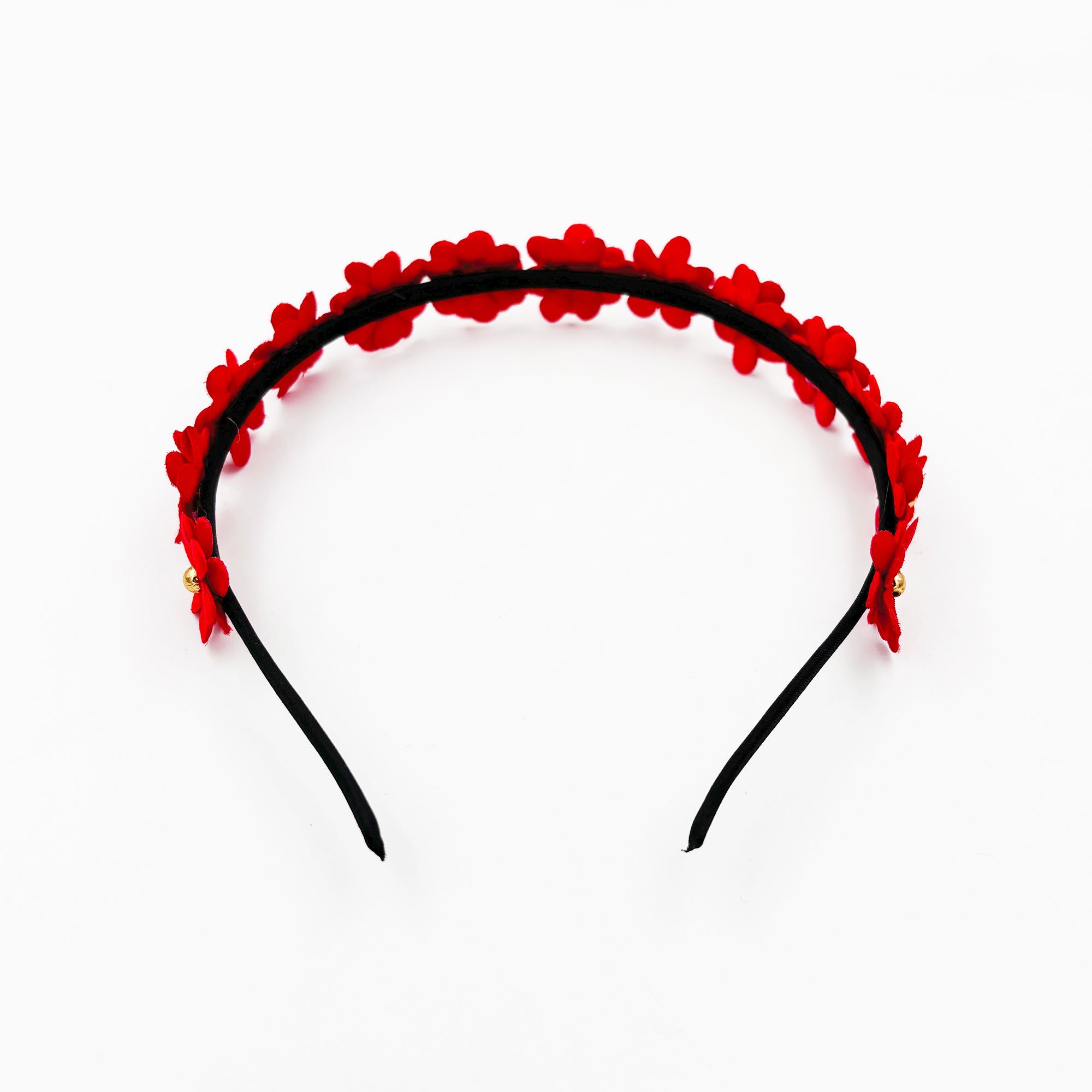 Floral Tiara Hairband - Red