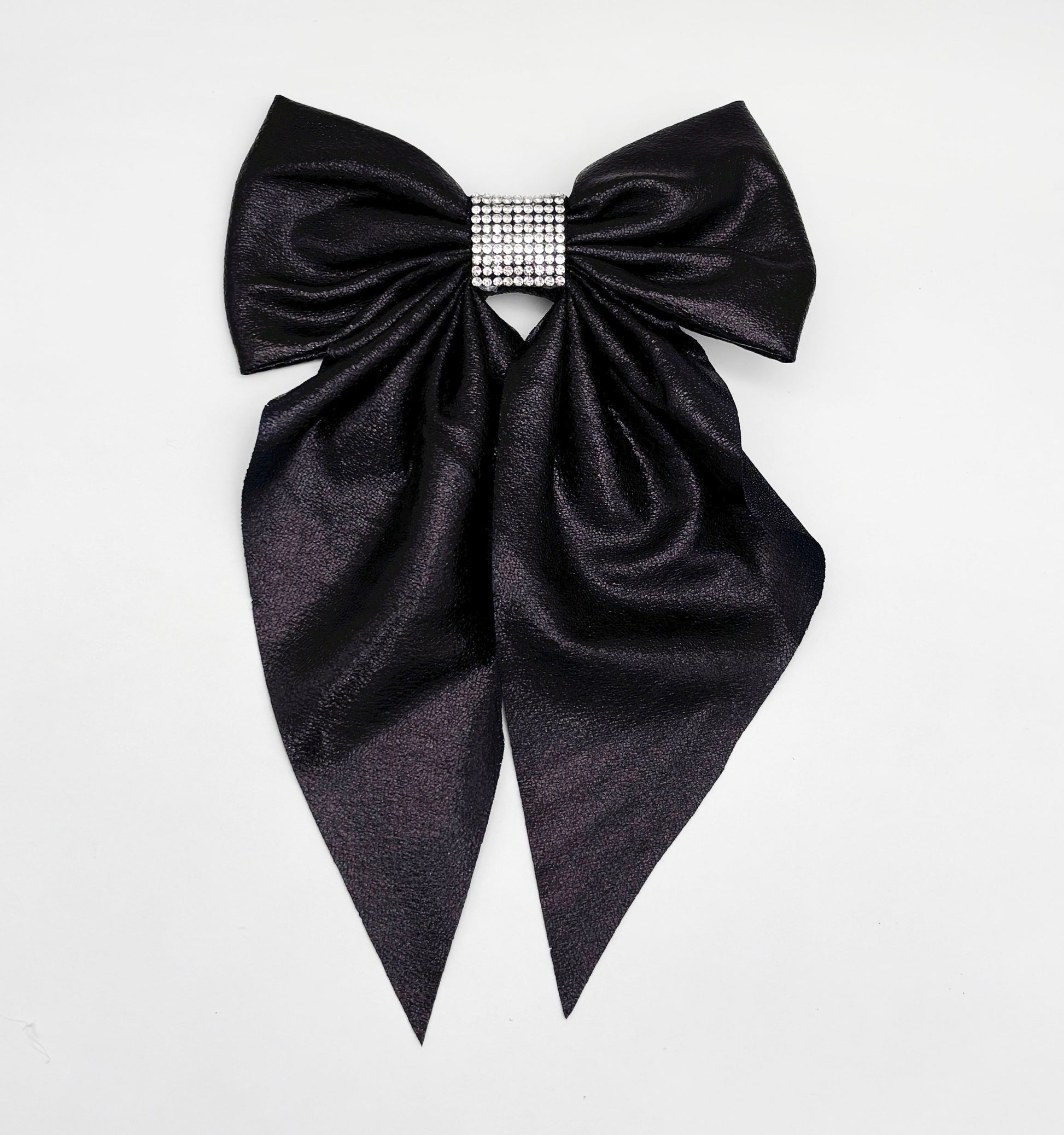 Metallic Bow Clip- Black