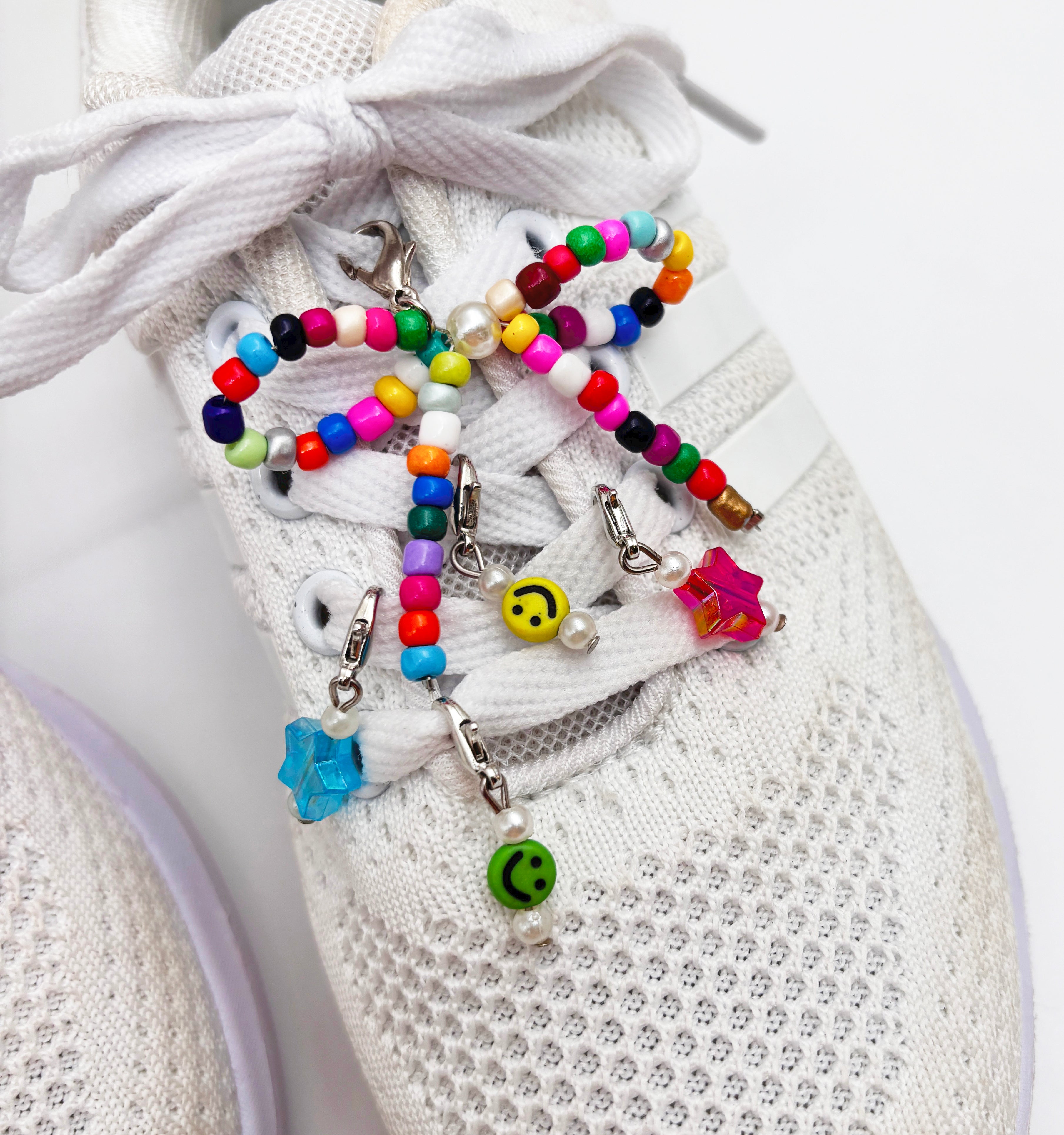Rainbow Charms Beaded Bows Shoe Charms Set