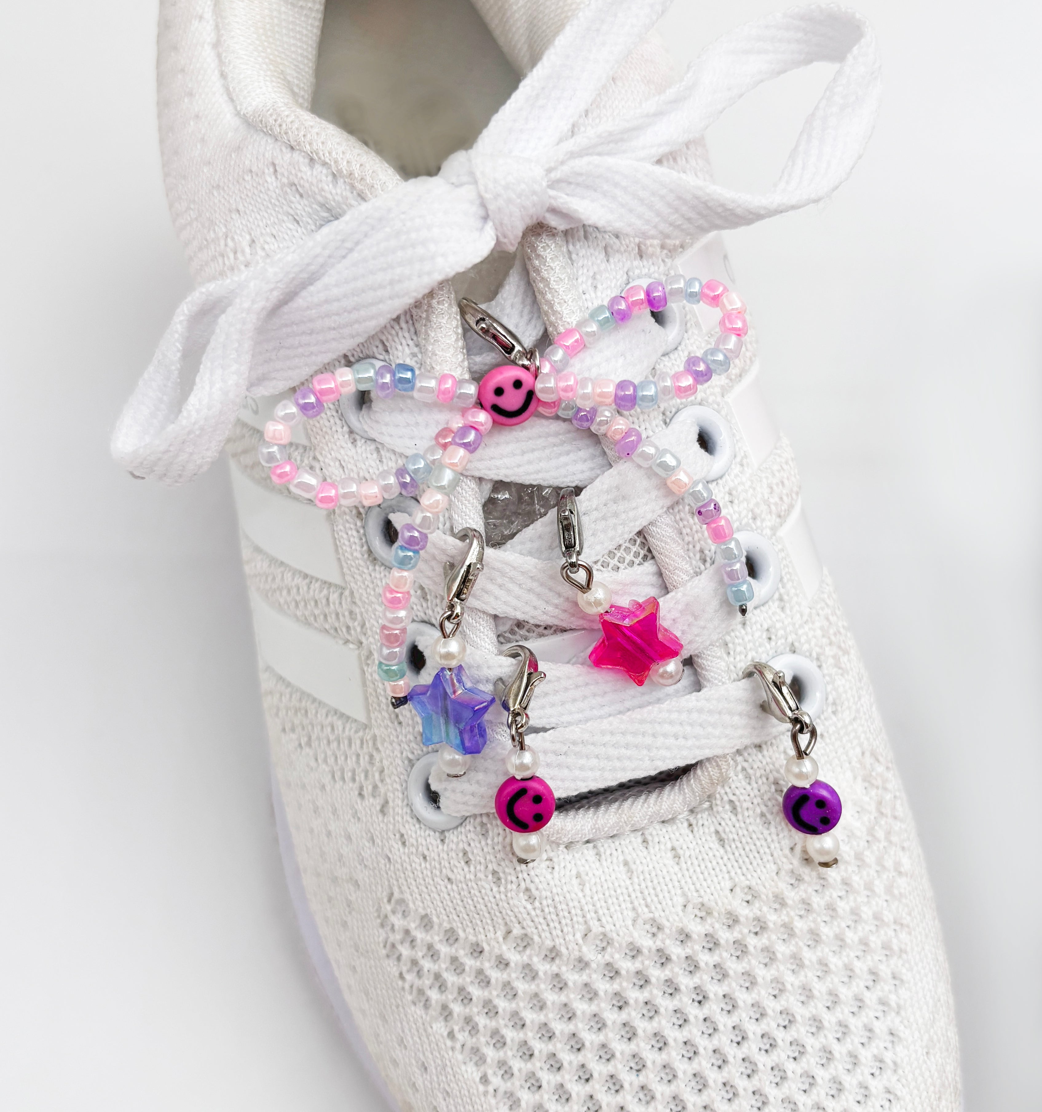 Image of Smiley & Charms Beaded Bows Shoe Charms Set