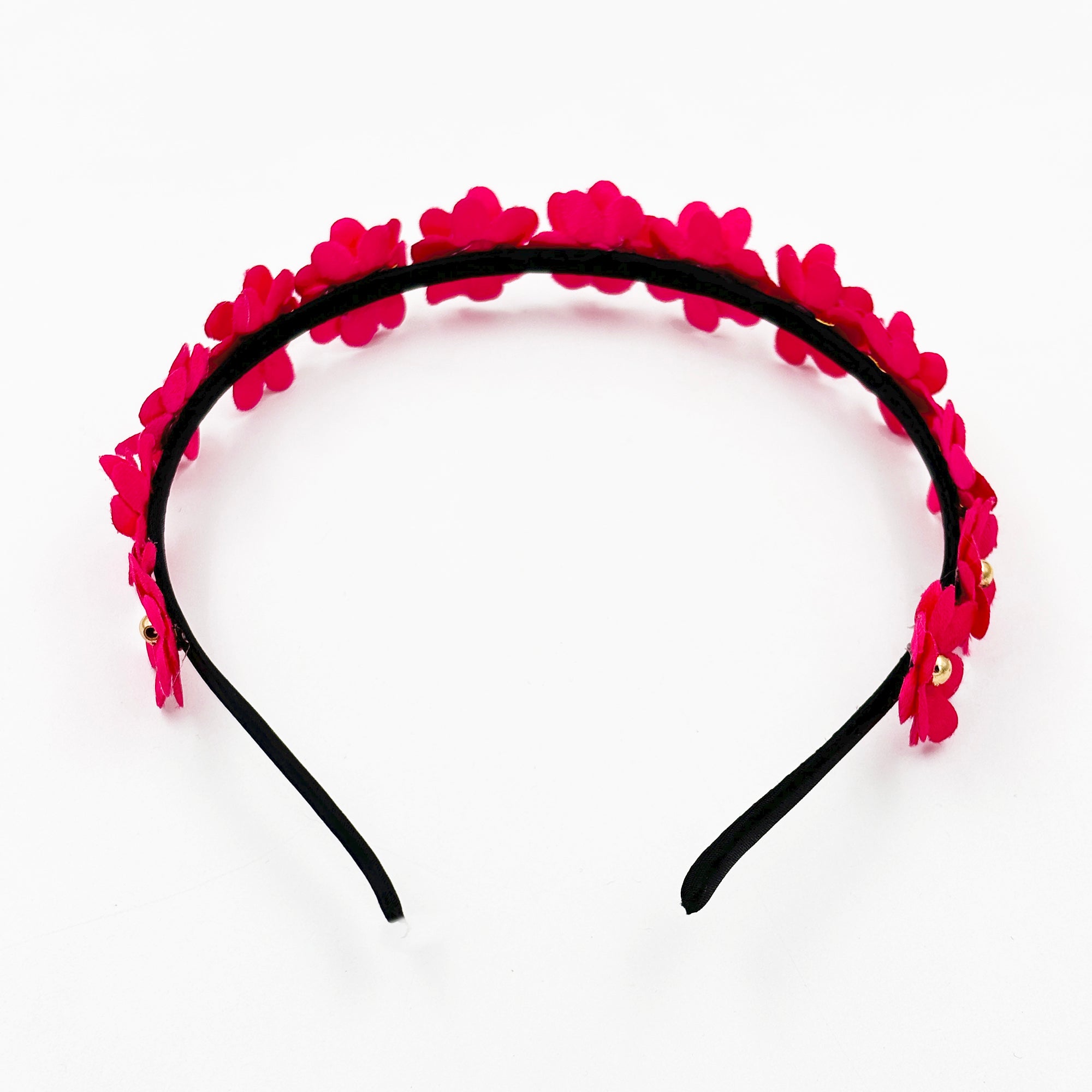 Image of Floral Tiara Hairband - Dark Pink