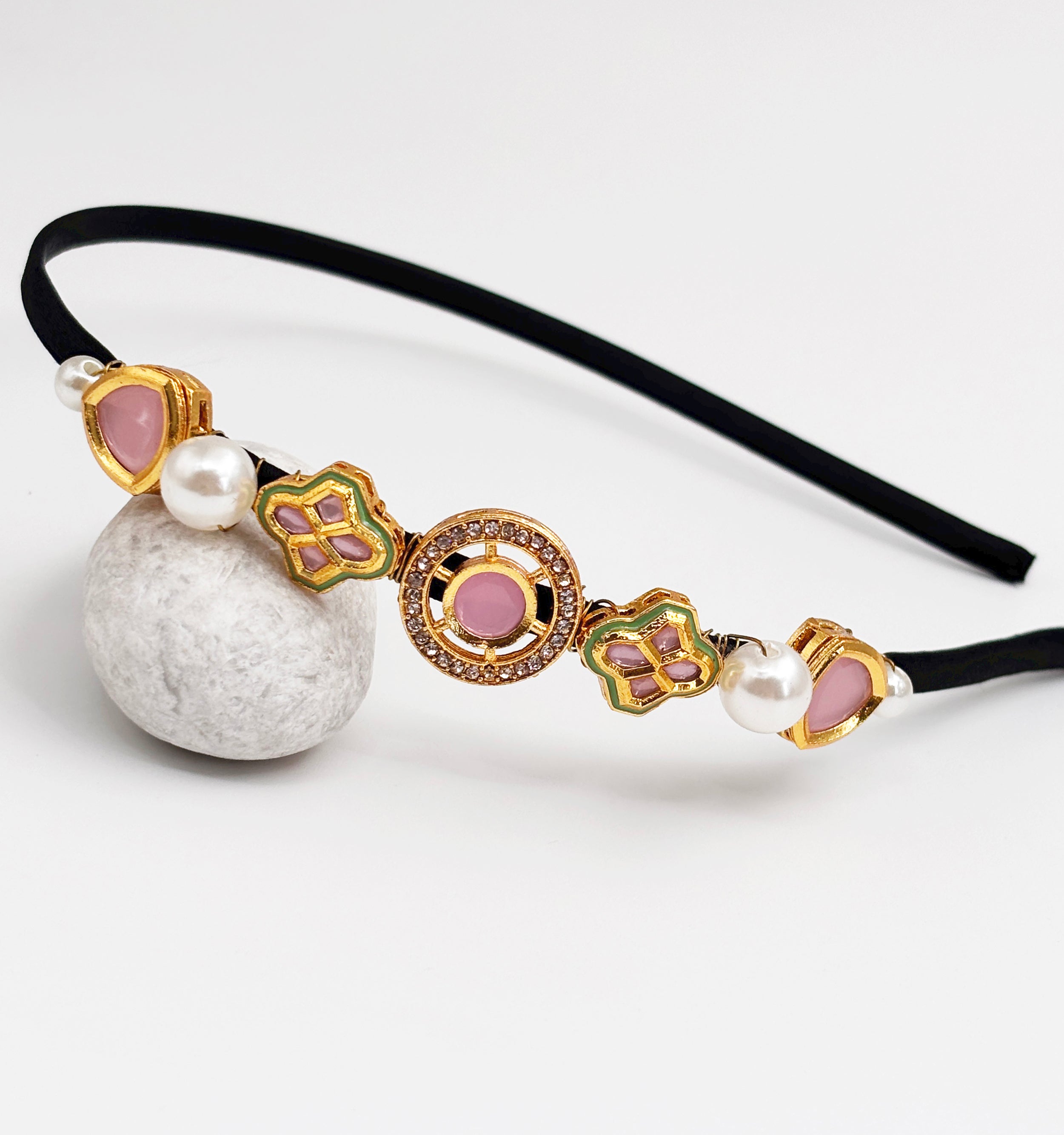 Jewelled Kundan, Crystals & Pearls Detail Hairband