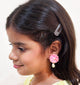 Kids Shiny Flower Clip-on Earrings with Pearl Drop