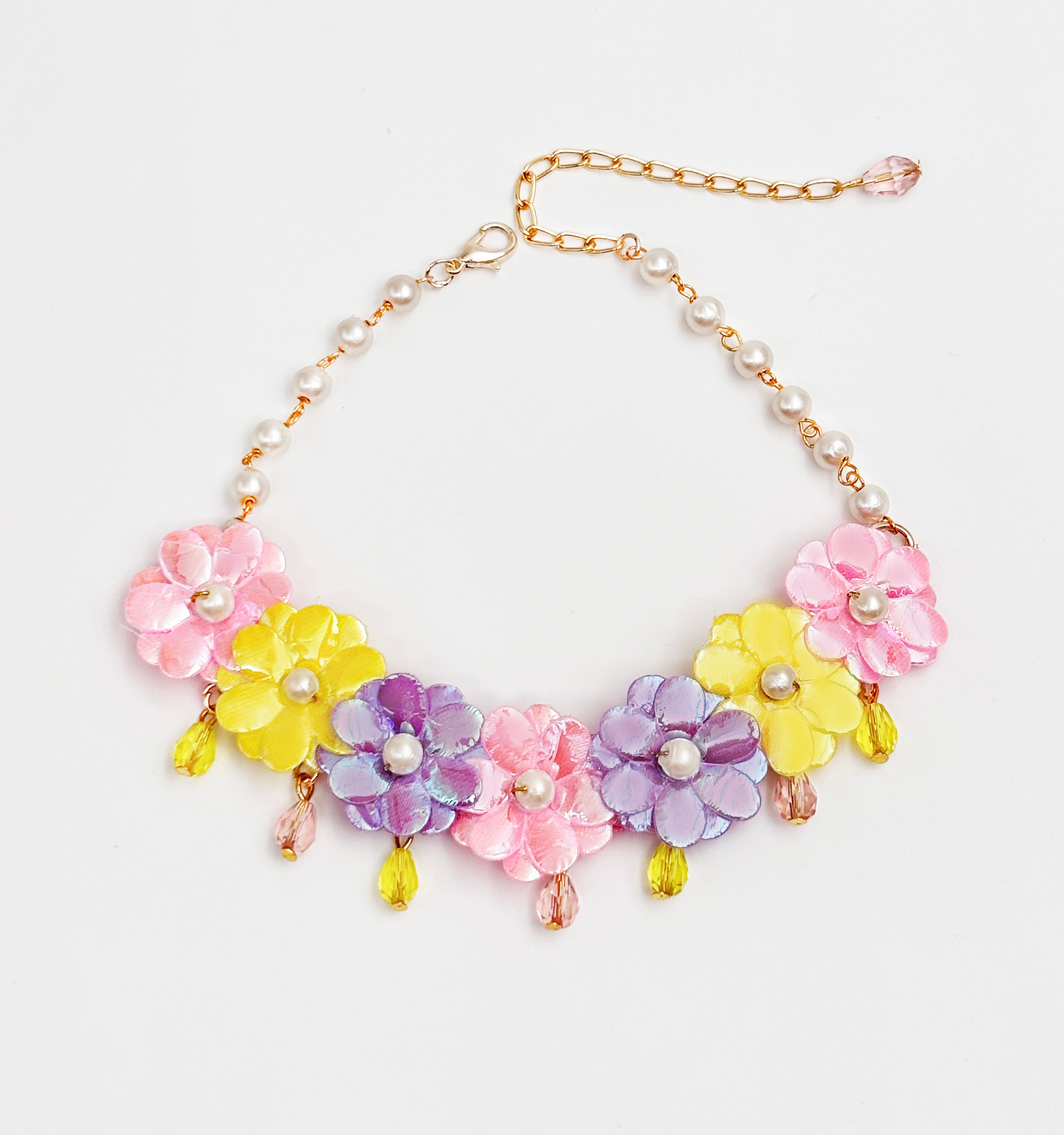 Image of Glam Floral Necklace, Bracelets & Maang Teeka Set