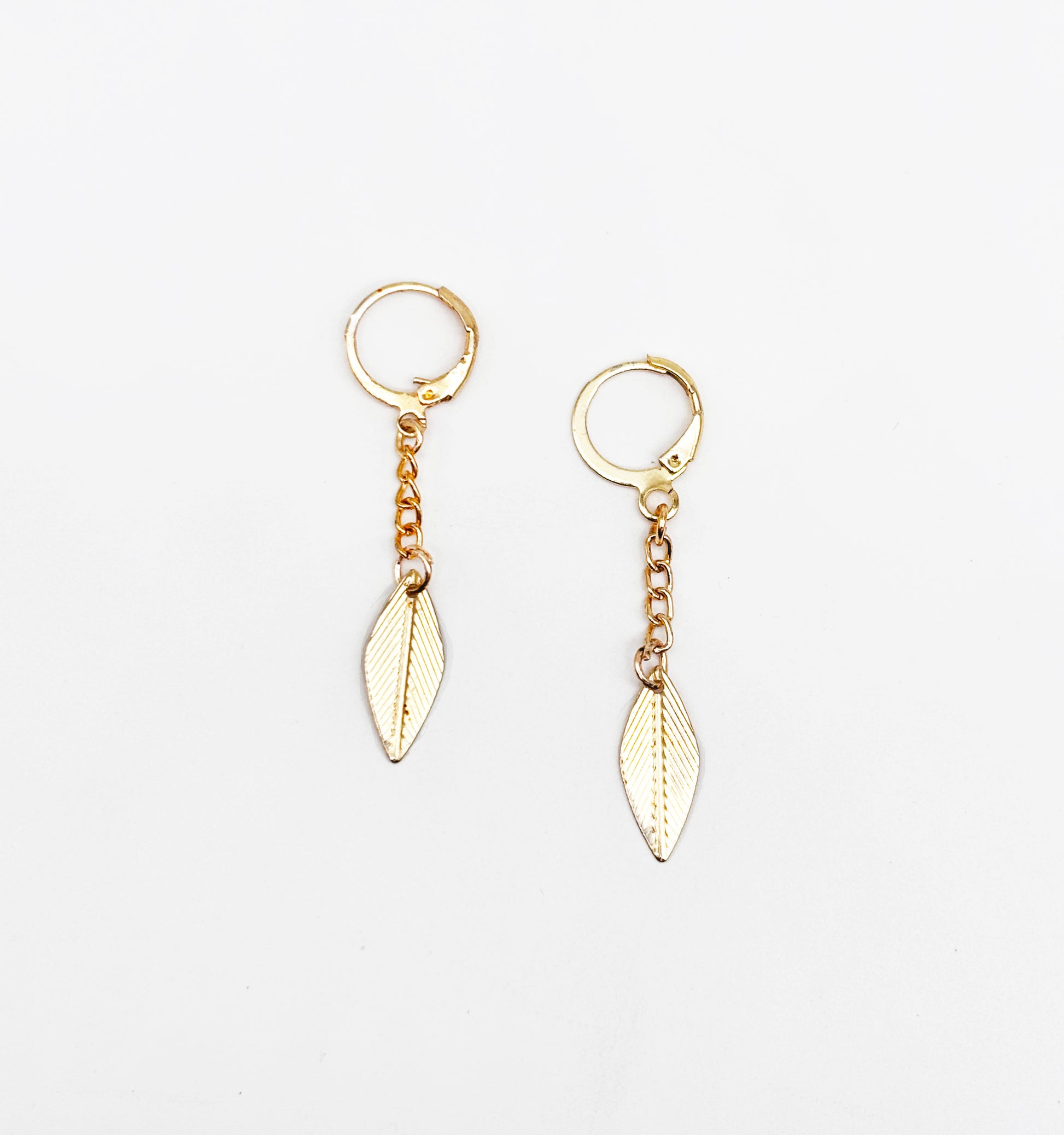 Leaf Charm Dangling Earrings