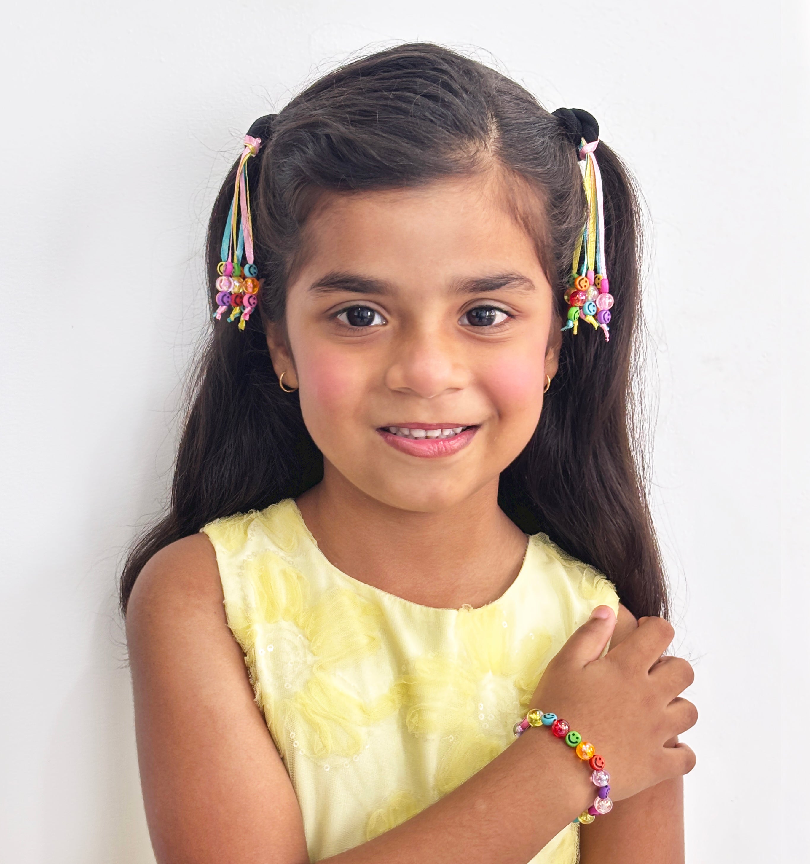 Image of Ribbon Rubberbands & Beaded Bracelet Set