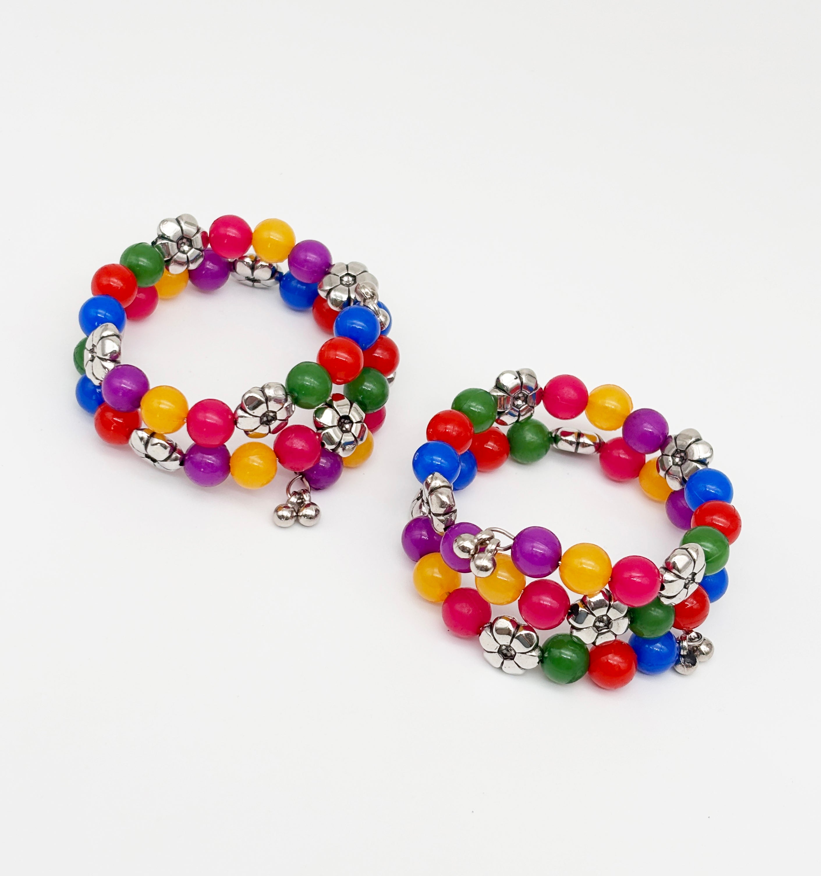 Beaded Spiral Bracelets Set- Multi colour