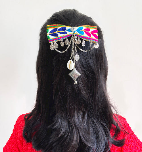 Banjaran Jewelled Hair Bow- Multicolour