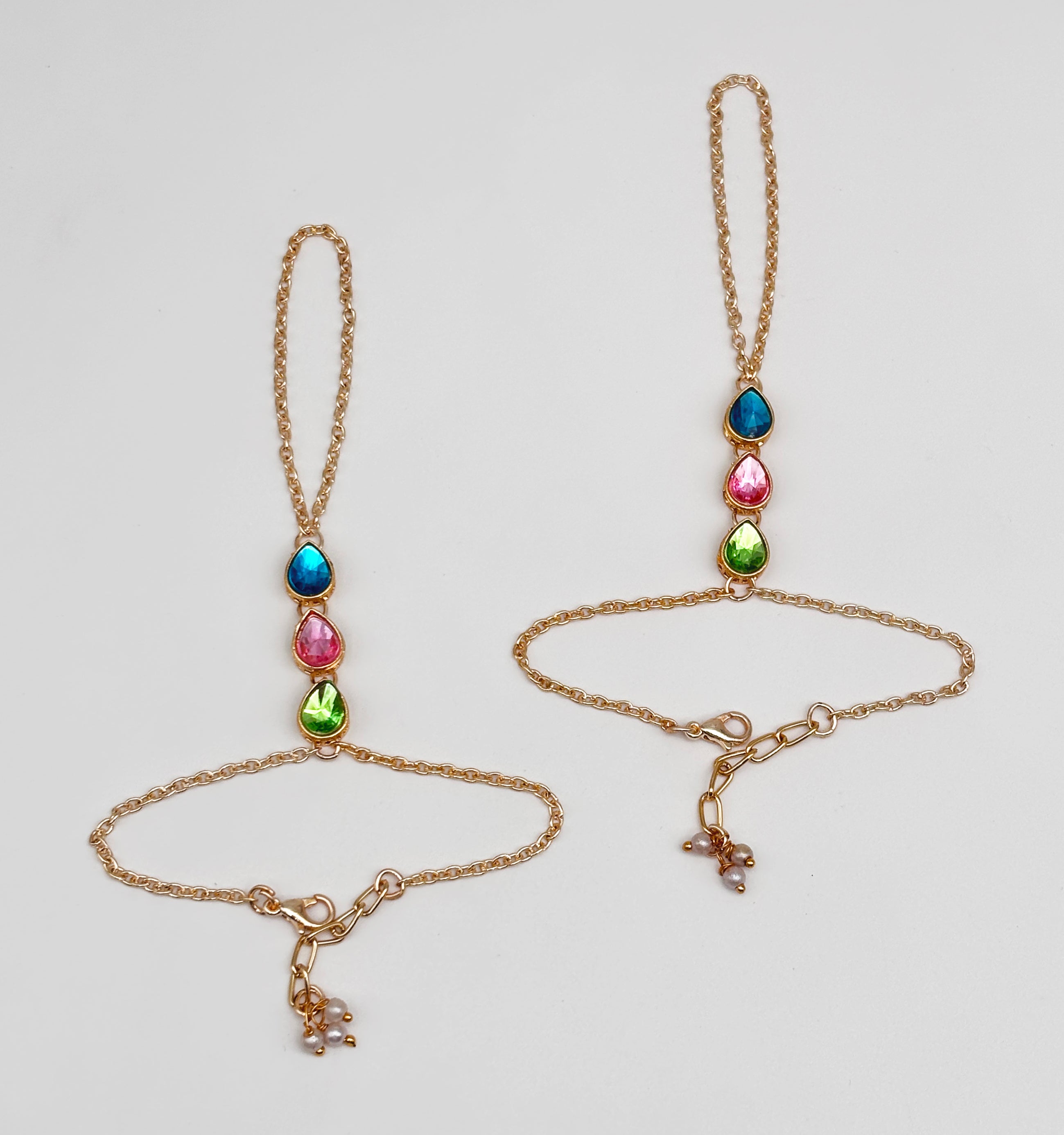 Tarang Kundan 2 Haath Phools & Maang Teeka Set- Multicolour