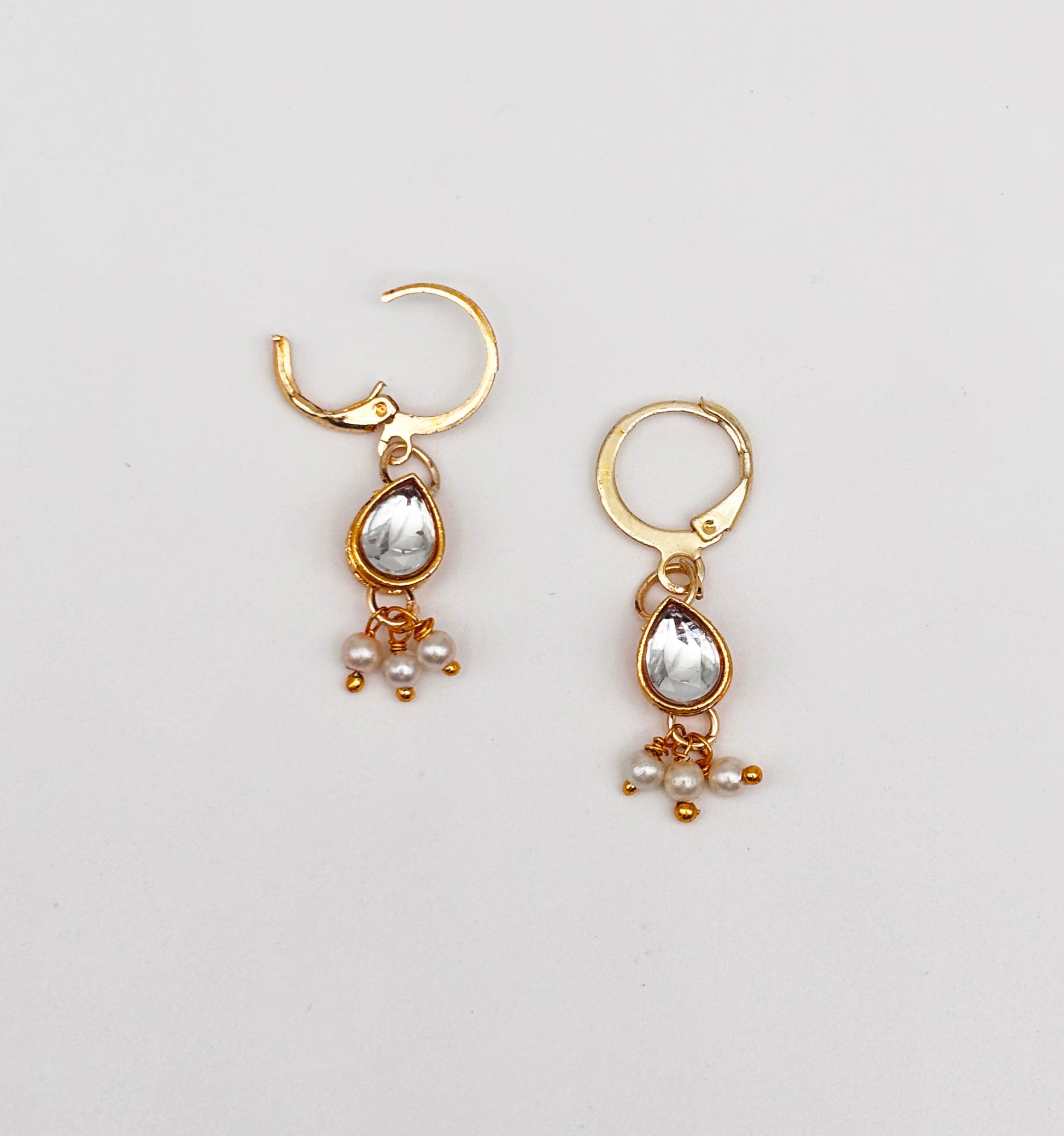 Dainty Kundan Earrings - Golden