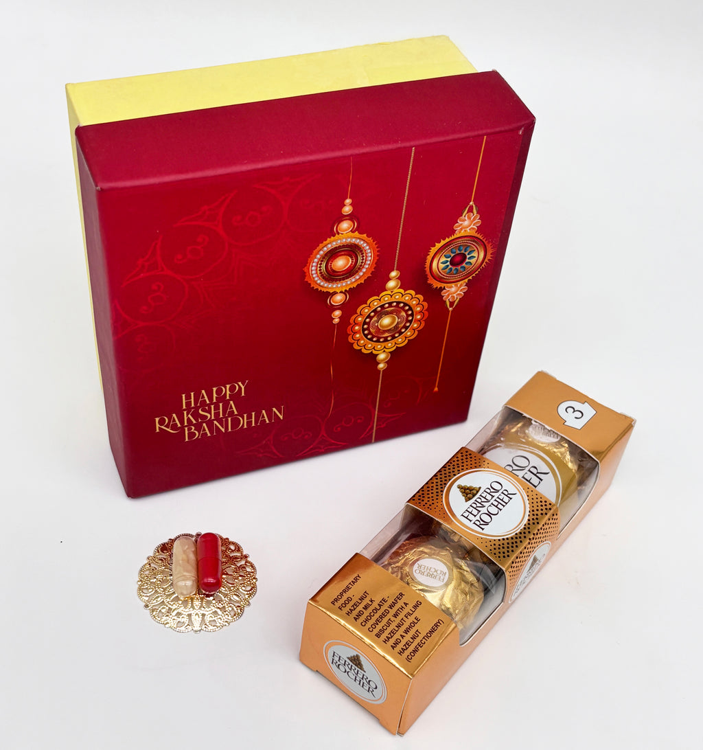 Rakhi Box Set with Chocolate & Roli Chawal