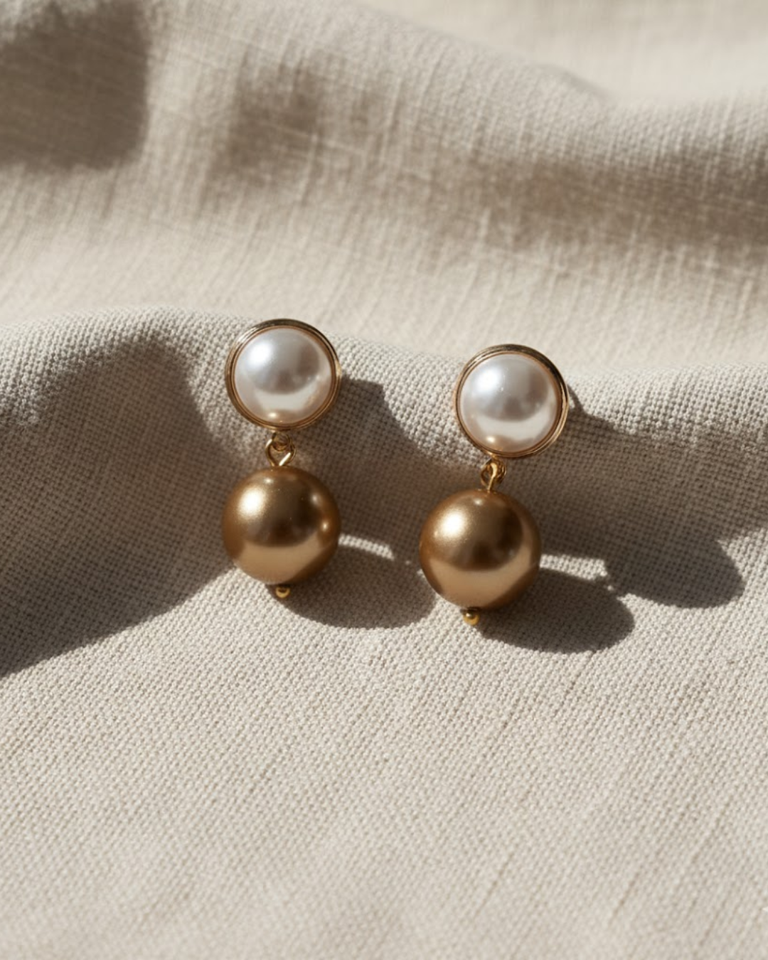 Sand Dune Pearls Drop Earrings