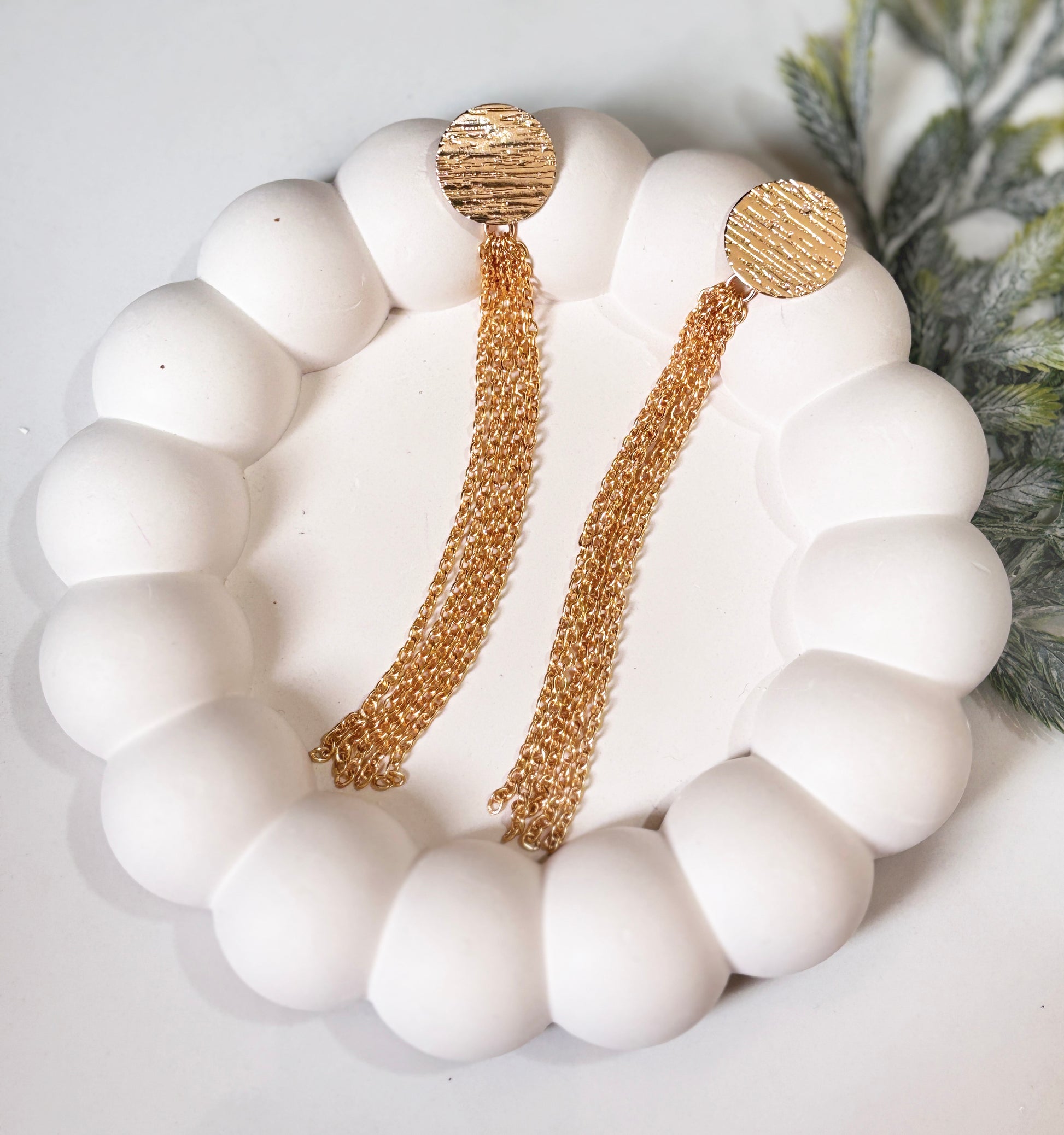 Glam Nights Tassel Gold Earrings