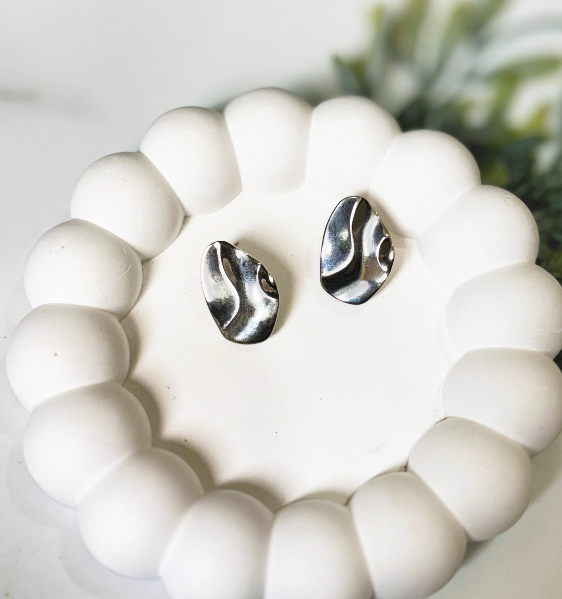 Steel Glam Stud Earrings