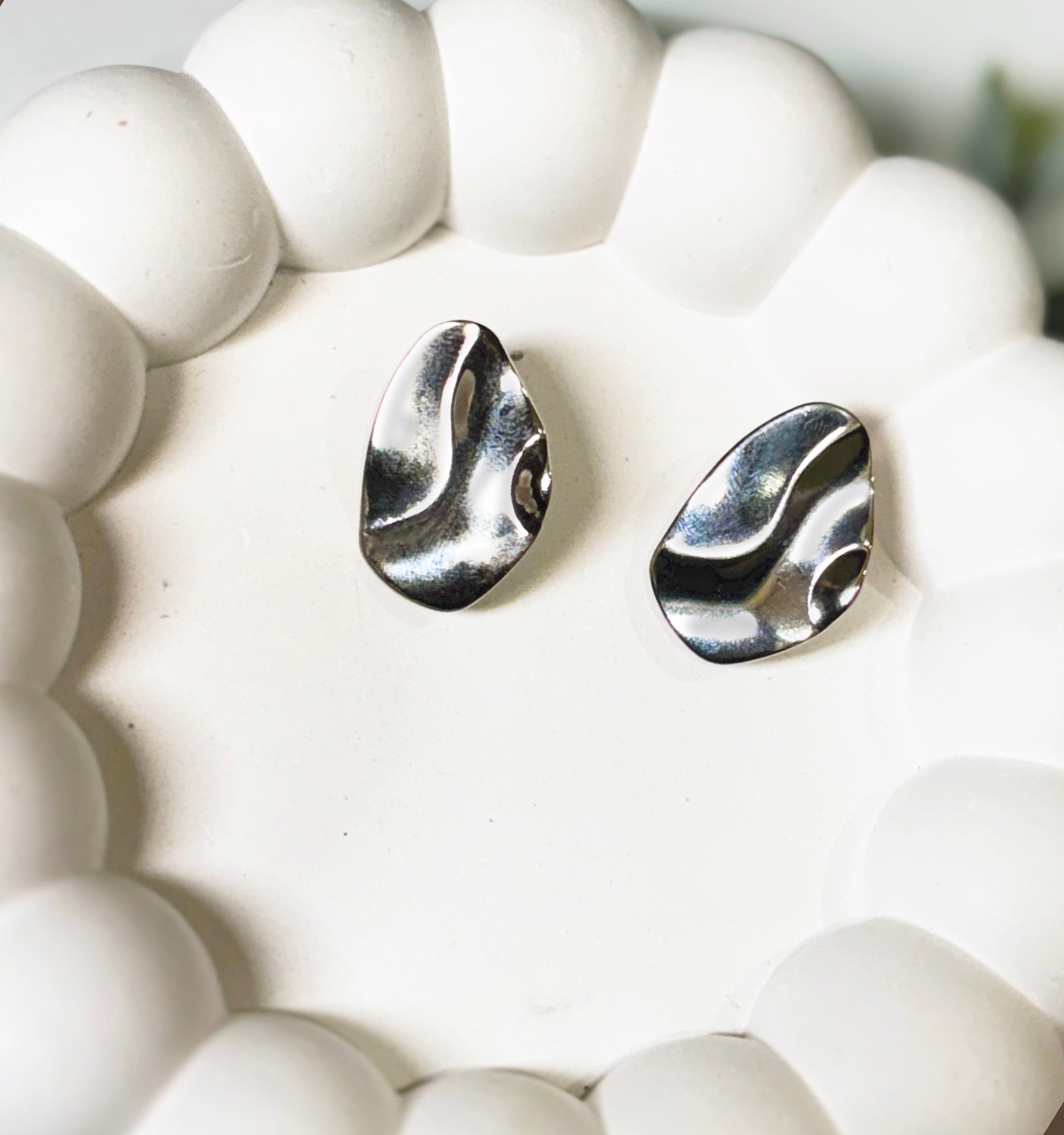 Steel Glam Stud Earrings