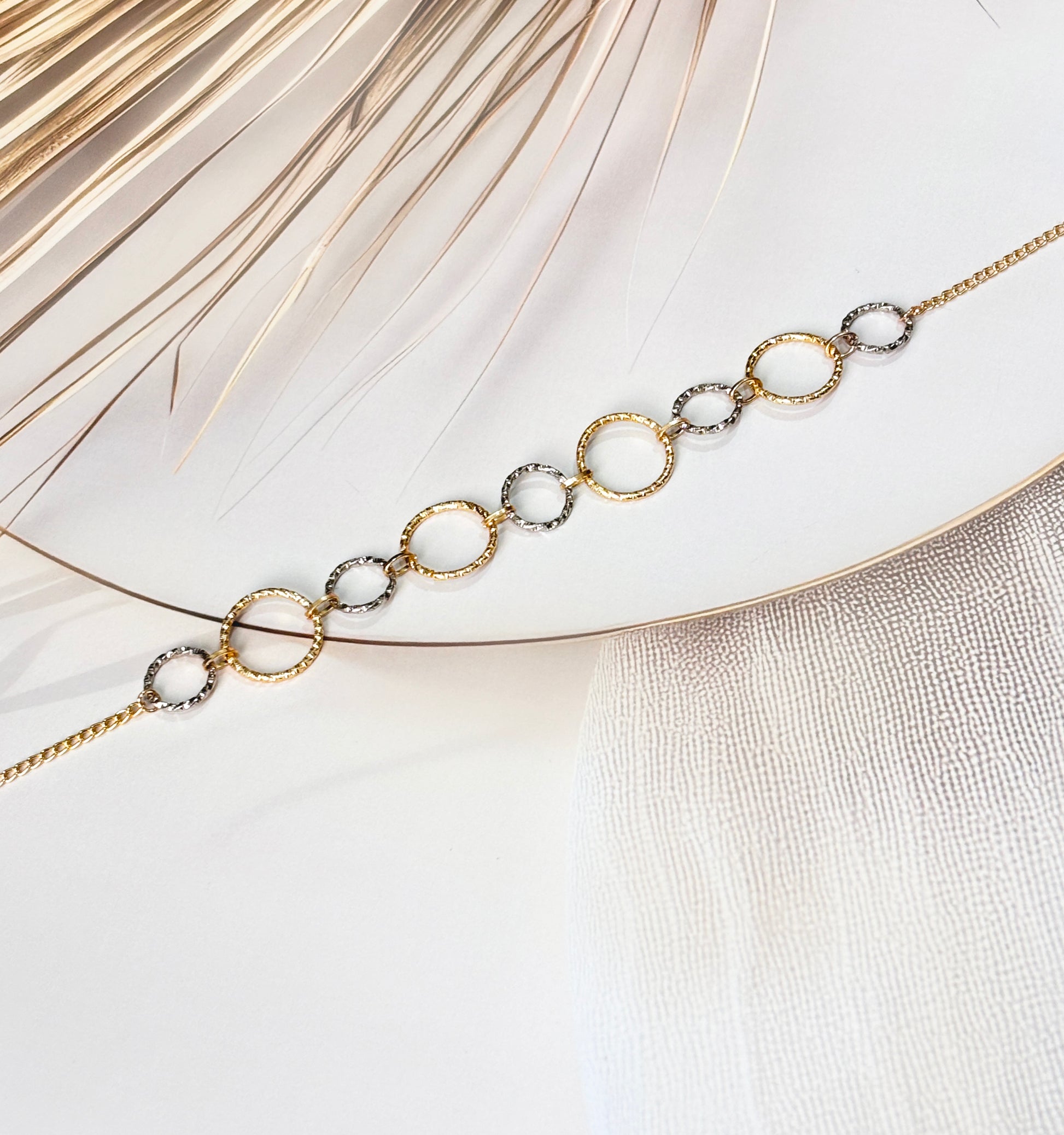 Serenity Dual Tone Choker- Gold, Silver