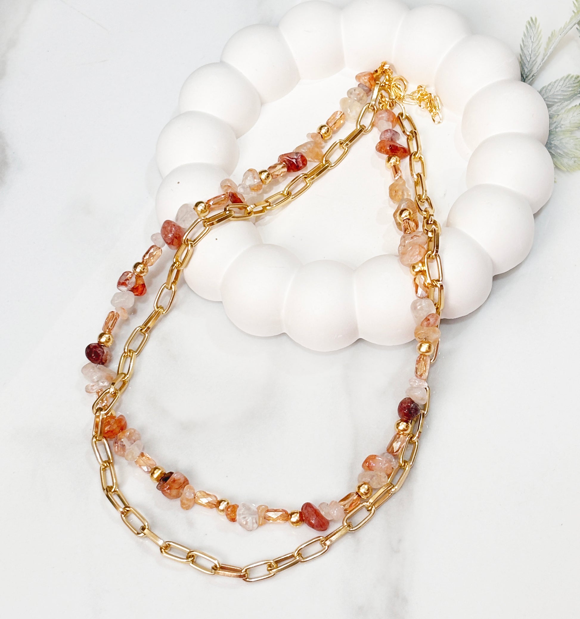 Crystal Sand Dunes Layered Necklace