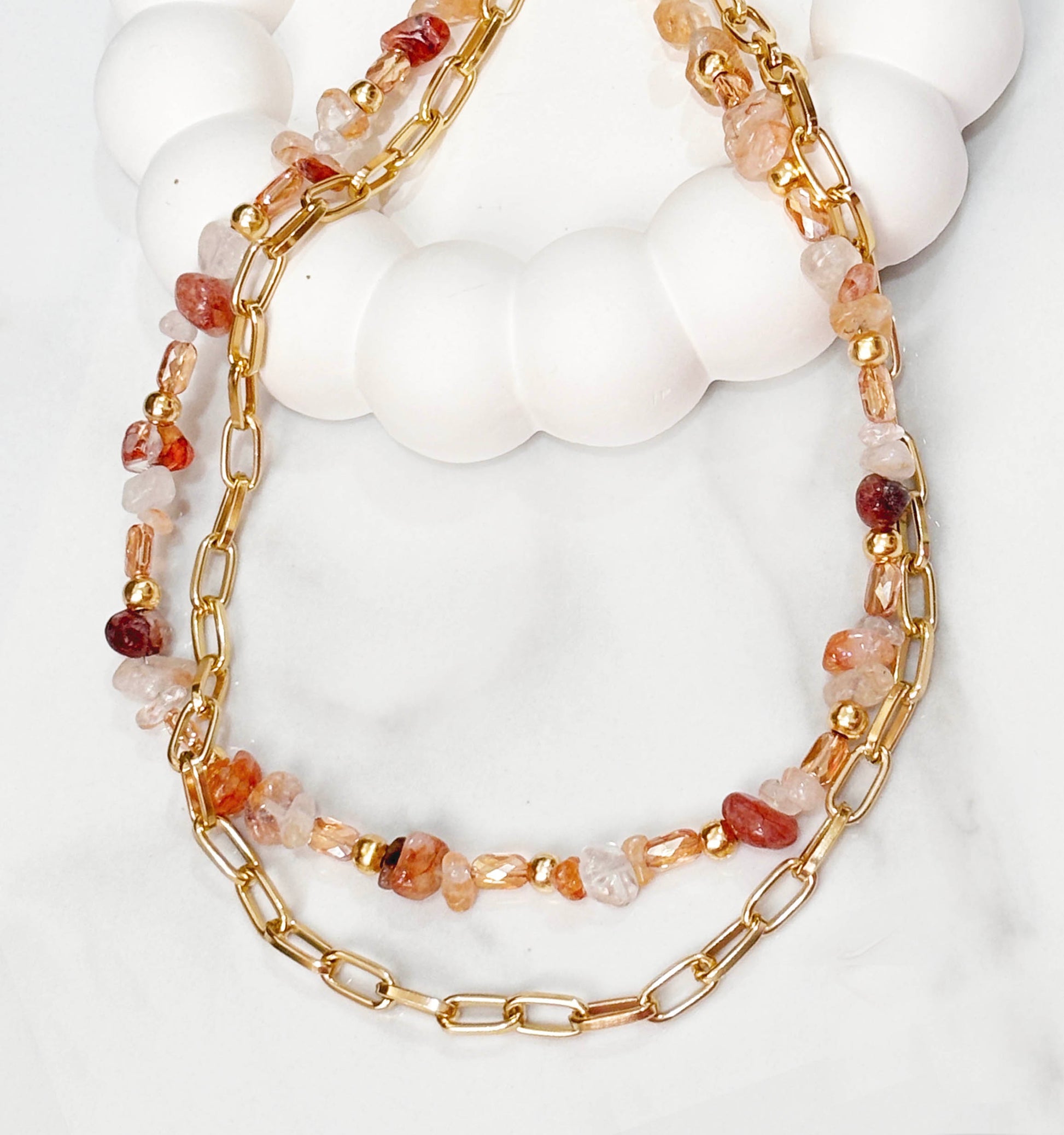 Crystal Sand Dunes Layered Necklace
