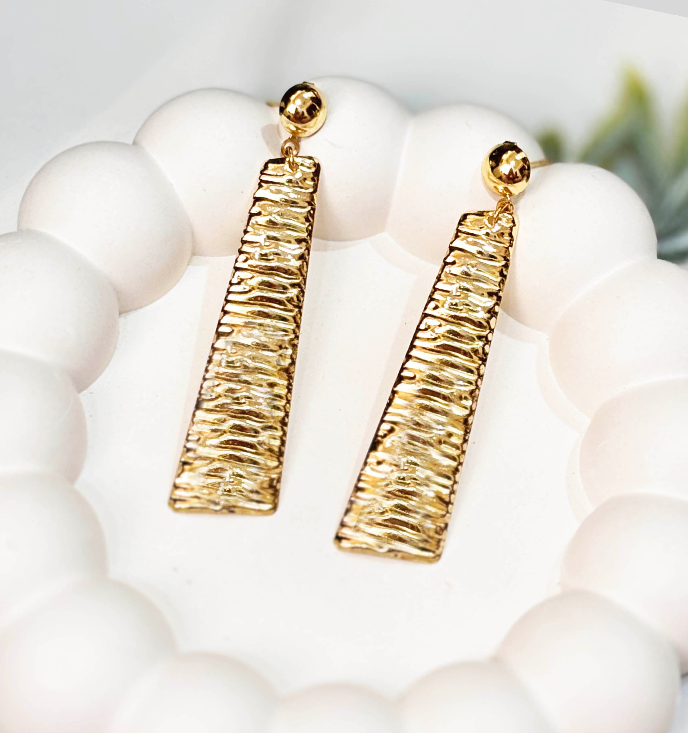 Golden Whisper Statement Earrings