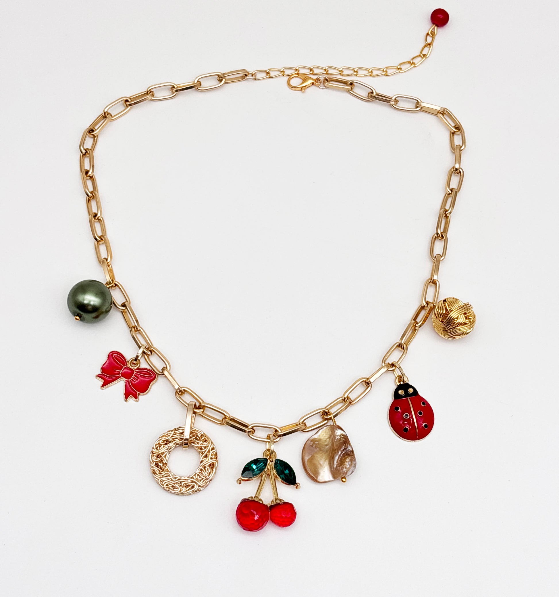 Bows & Charries Charmed Necklace