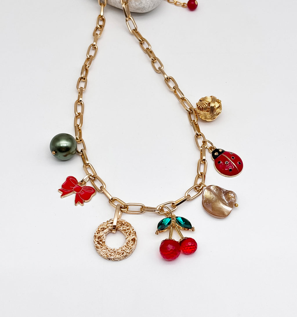 Bows & Charries Charmed Necklace