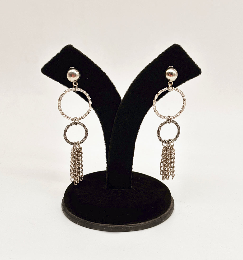 Luna Silver Tassel Earrings
