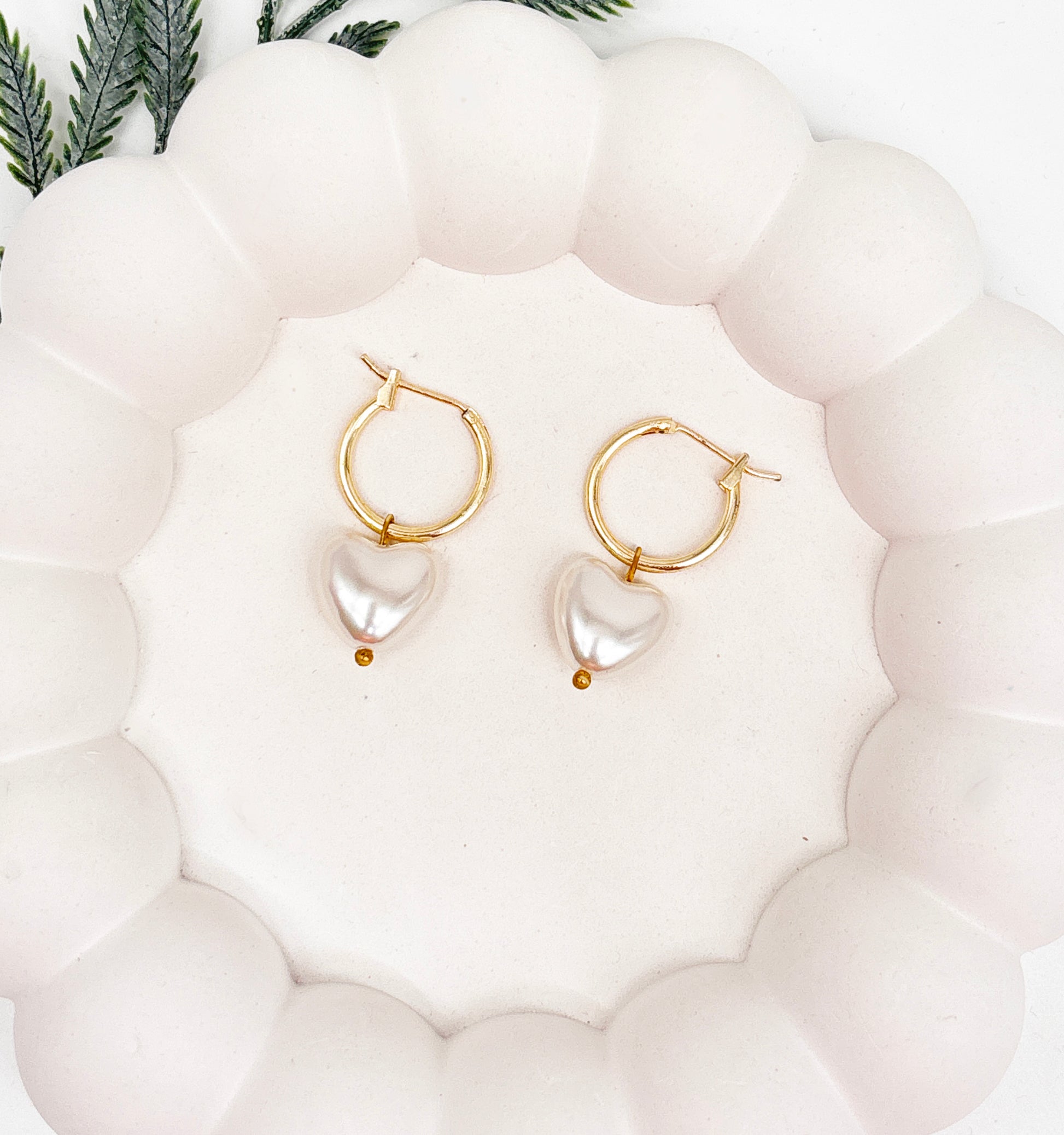 Heart Bead Hoop Earrings