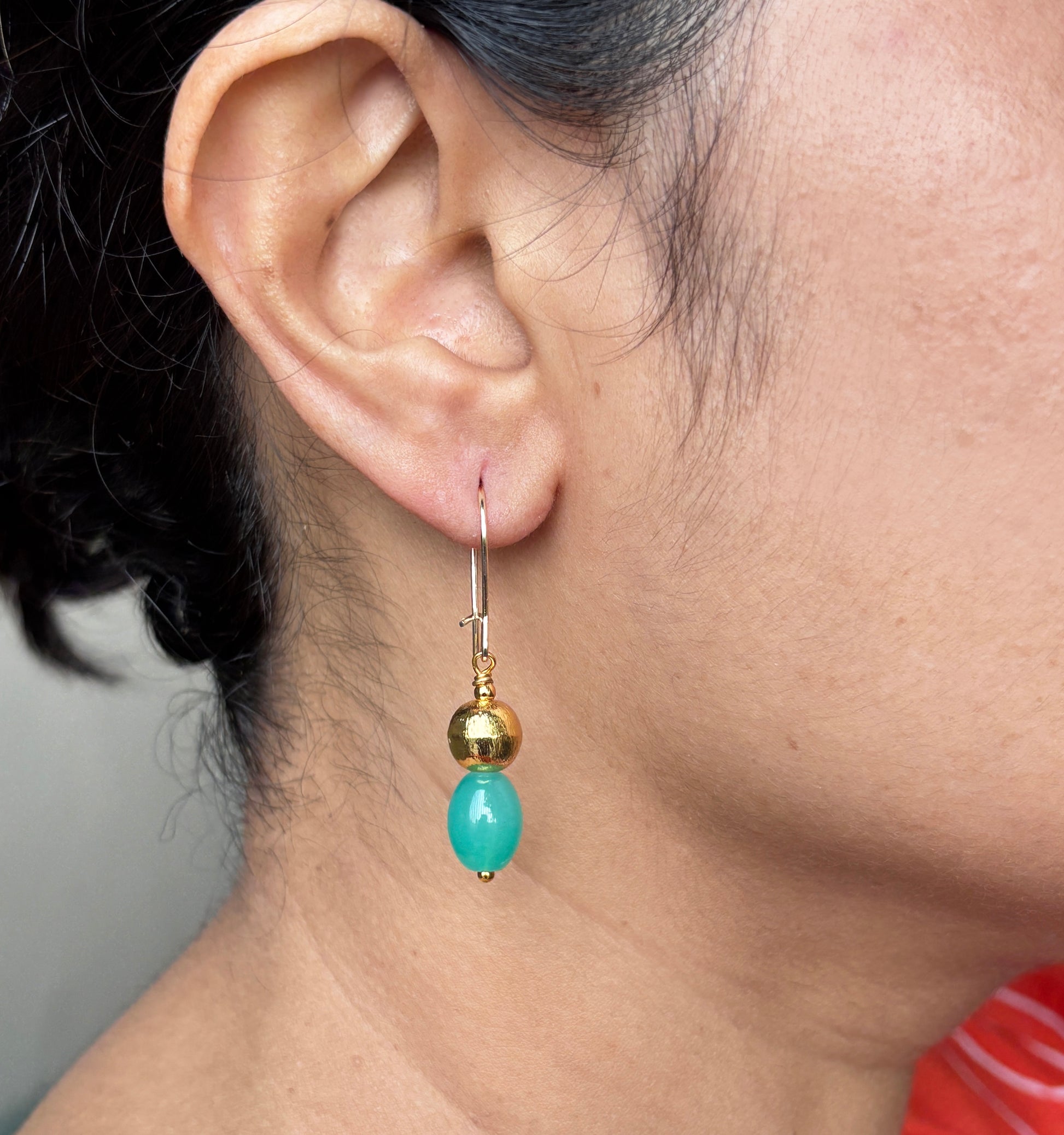 Skye Brass Bead Drop Earrings