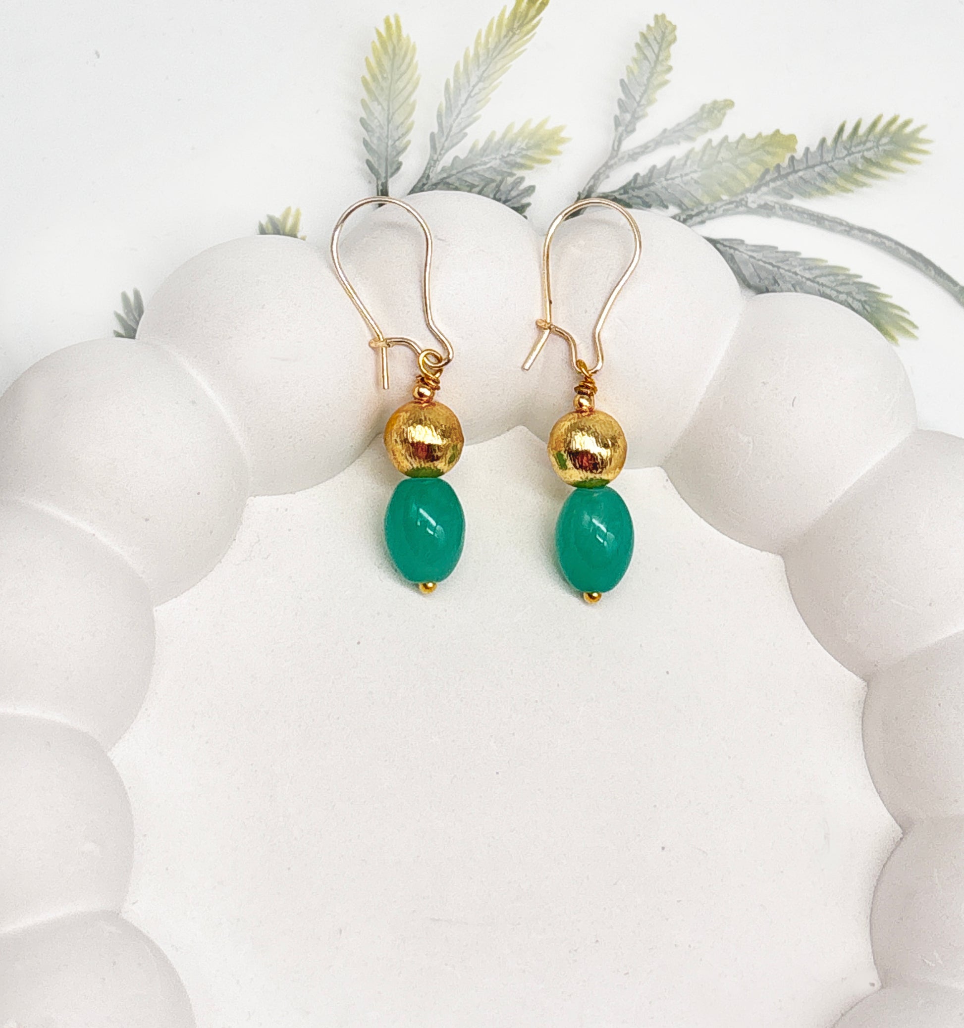 Skye Brass Bead Drop Earrings